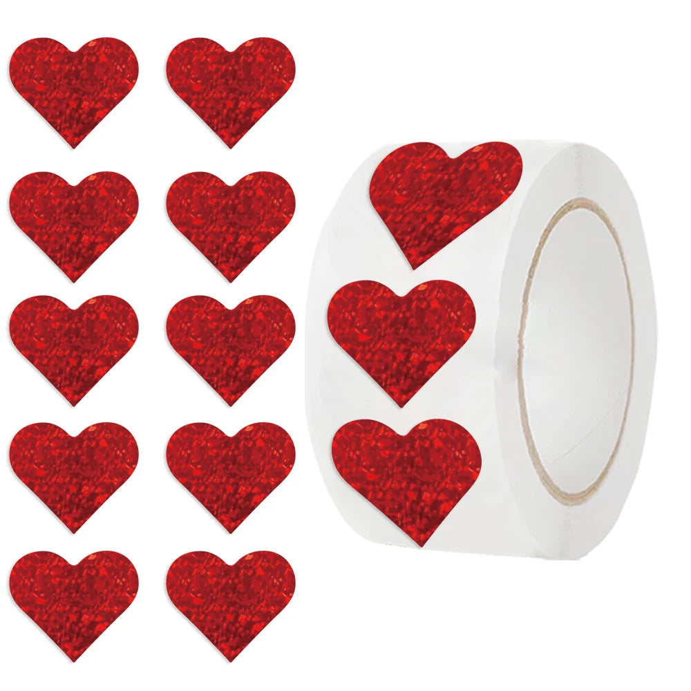 500Pcs/roll  cartoon Stars Stickers Love Shape Stickers Decorative Envelopes Sealing Stickers For Stationary