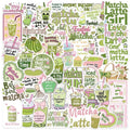 10/30/50PCS Kawaii Matcha Pink Girl PVC Sticky Sticker Aesthetic DIY Decoration Scrapbooking School Supplies for Kids