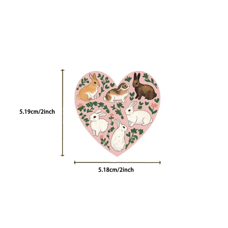 10/30/50PCS Cute Rabbit Cat Sticky PVC Sticker Aesthetic Children's Stationery DIY Decoration Scrapbooking School Supplies
