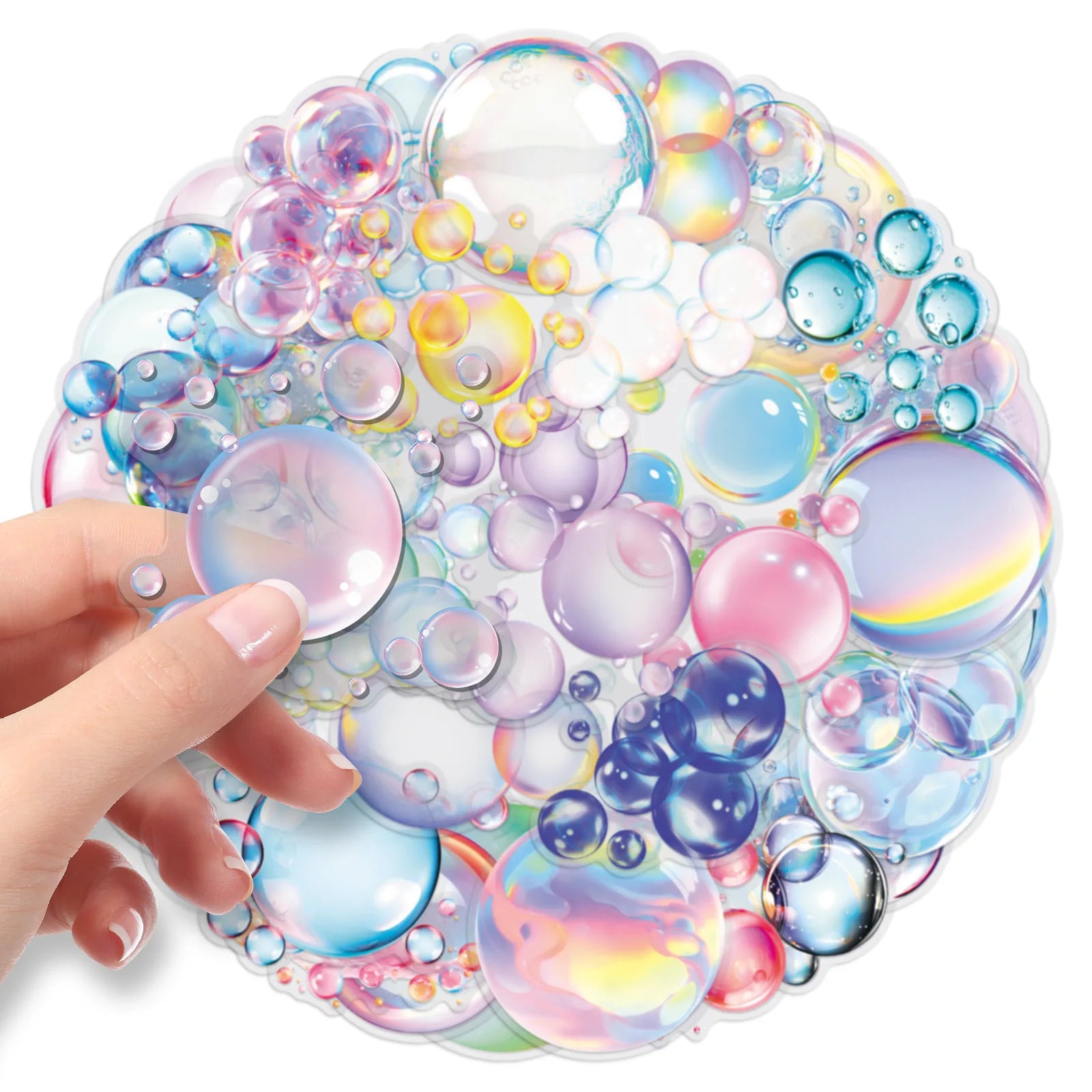50-Pack Transparent Colorful Bubble Stickers PET Waterproof Decorative DIY Sticker for Phones Laptops Stationery Luggage