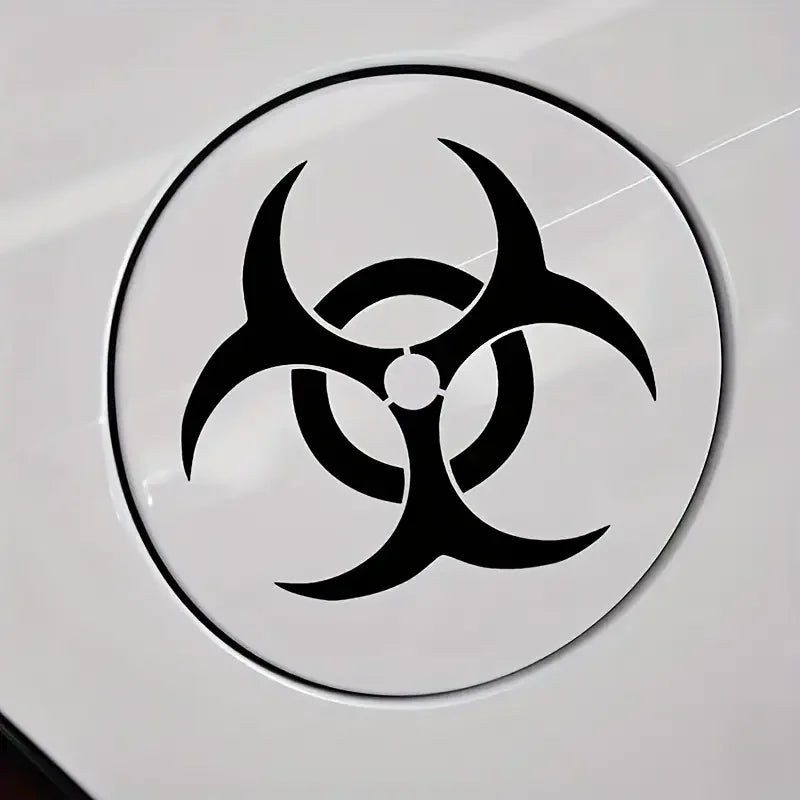 Biohazard sign fuel tank cover sticker, PVC self-adhesive flower, smooth irregular shape, single use, suitable for glass/metal s