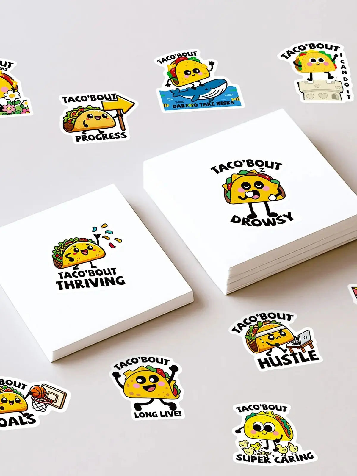 56/118PCS Cartoon Animal Dog/Food Text Stickers Cute and Fun Graffiti Notebook Stationery Decoration Stickers