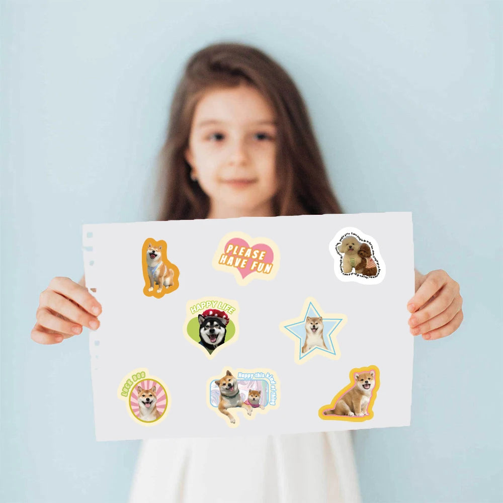 8/16Pcs Pet Instagram Sticker Living Room Retro Cartoon Skateboard Art Picture Bicycle DIY Stationery Notebook Landscape Sticker