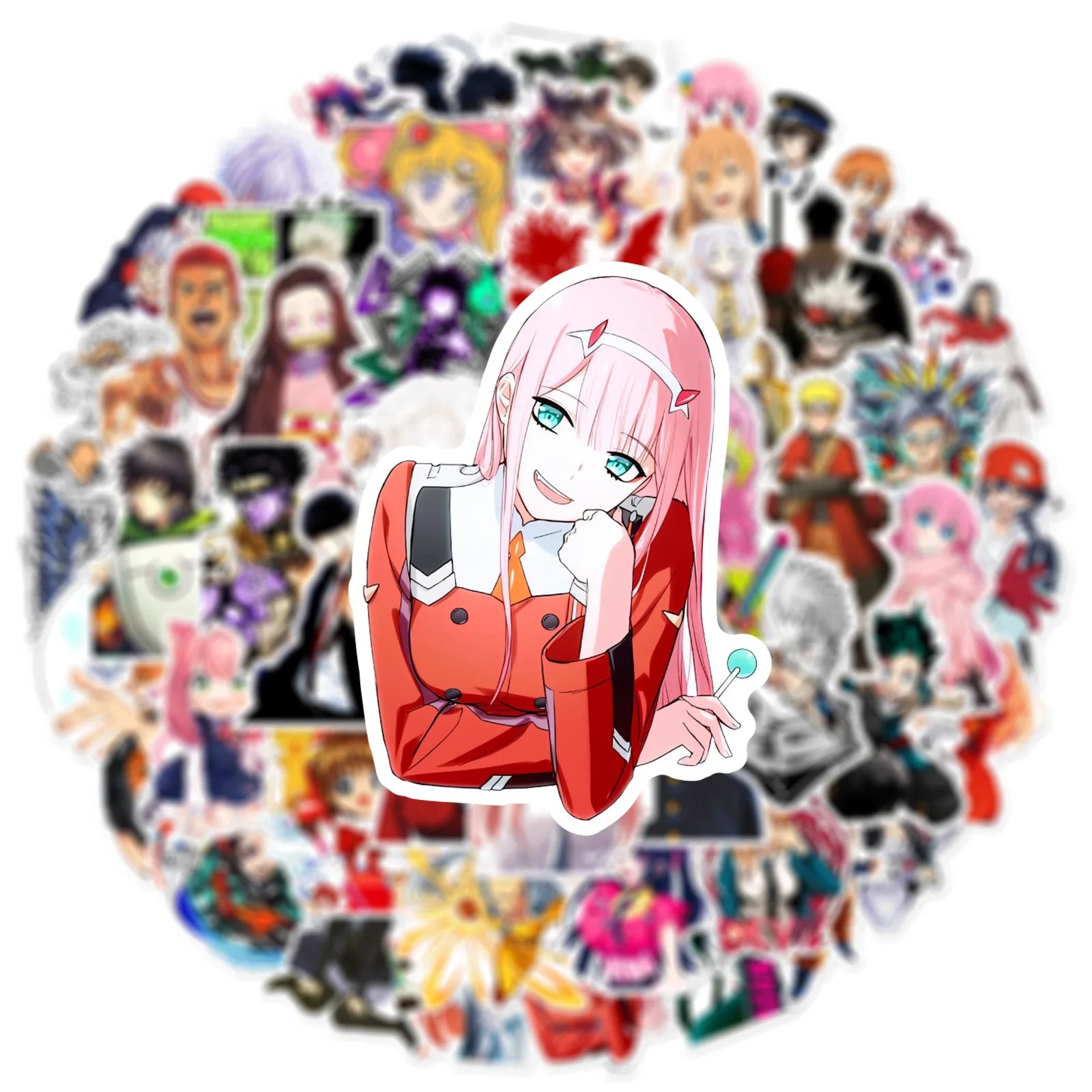 50 Pcs New Mixed Anime Collection Graffiti Stickers Trolley Water Bottles Cup Water Bottle Adhesive Stickers