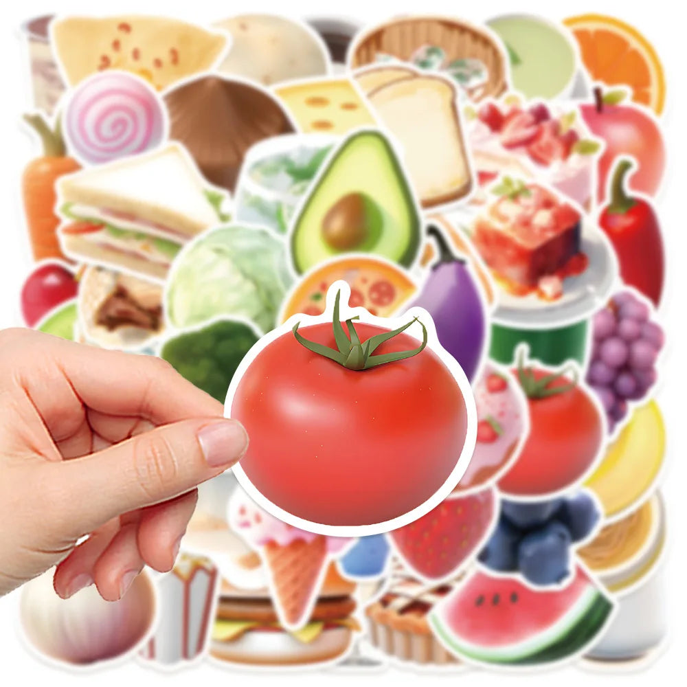 50pcs Cute Cartoon Fruit Stickers for Breaks Laptop Luggage Handbooks Refrigerator Decoration Stickers