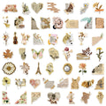50/100 Pcs Vintage Book Aesthetic Element Stickers DIY for Helmet Guitar Skate Cup Stationery Box Diary Desk File Holder Decals