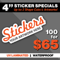 100 - 4" Sticker Special